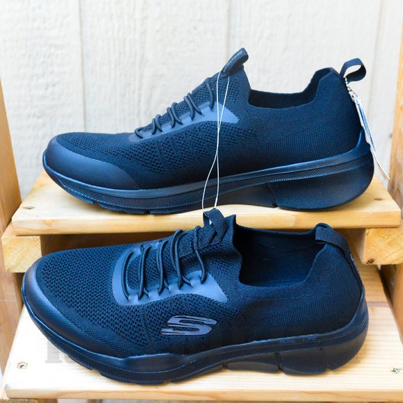 Skechers Men's Athletic Memory Foam Sneaker Shoes Black - Picture 2 of 6